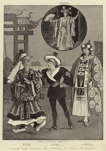 Kohtaus Aladdinista, pantomiimi Drury Lane -teatterissa